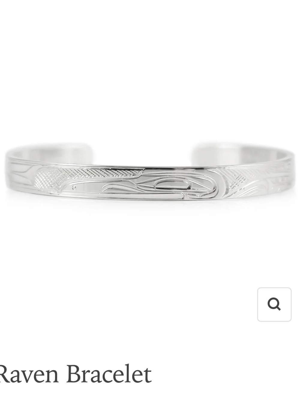 Hand-carved Indigenous Sterling Silver Donald L. Lancaster Raven Bracelet